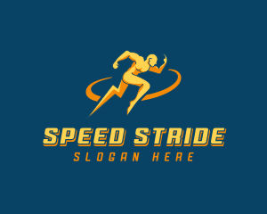 Runner - Thunderbolt Fast Runner logo design