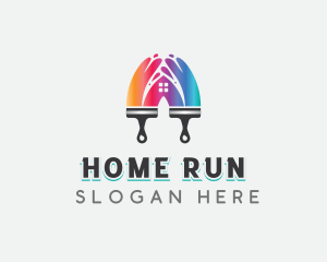 Home Brush Painting logo design