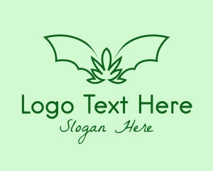 Green - Green Bat Marijuana logo design