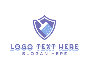 Deep Clean - Squeegee Cleaning Shield logo design