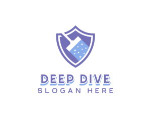 Squeegee Cleaning Shield logo design