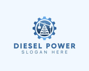 Diesel - Oil Rig Industrial logo design