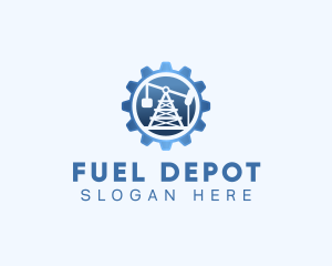 Gasoline - Oil Rig Industrial logo design