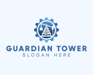 Oil Rig Industrial logo design