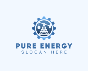 Oil - Oil Rig Industrial logo design