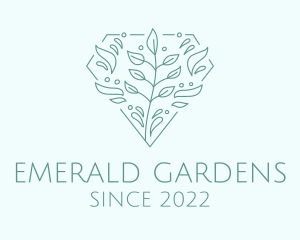 Green Plant Diamond logo design