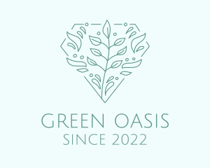 Green Plant Diamond logo design