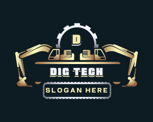 Excavator Digging Construction logo design