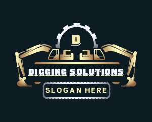 Excavator Digging Construction logo design