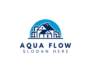 Waterworks - House Pipe Plumbing logo design