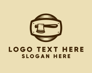 Logger - Lumberjack Ax Badge logo design