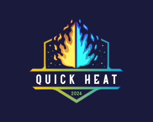 Heating Cooling HVAC  logo design