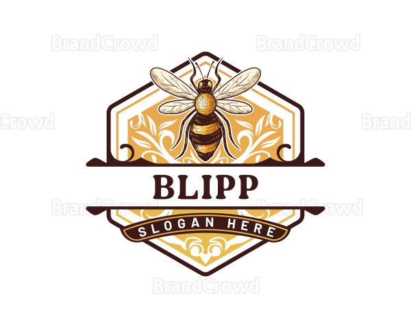 Organic Honey Bee Hive Logo