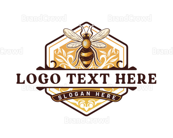 Organic Honey Bee Hive Logo