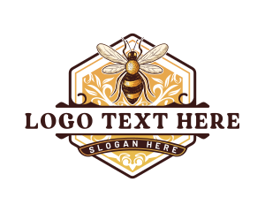 Herbal - Organic Honey Bee Hive logo design