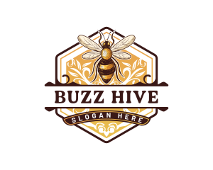 Organic Honey Bee Hive logo design