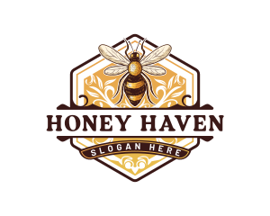 Organic Honey Bee Hive logo design