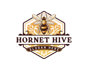 Organic Honey Bee Hive logo design