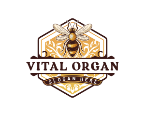 Organic Honey Bee Hive logo design