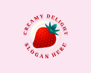 Yogurt - Sweet Strawberry Fruit logo design