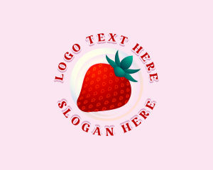 Sweet Strawberry Fruit Logo