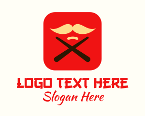 Icon - Chopsticks Mustache App logo design