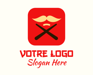 Chopsticks Mustache App Logo