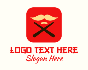 Chopsticks Mustache App Logo