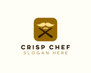 Chopsticks Mustache App logo design