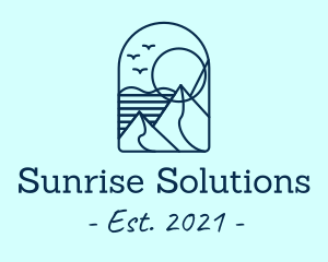 Sun - Sun Mountain Landscape logo design