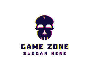 Gaming Skull Anaglyph logo design