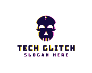 Gaming Skull Anaglyph logo design