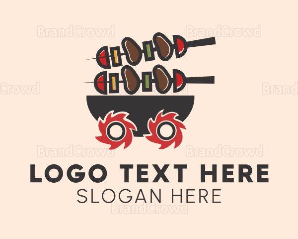Barbecue Food Cart Logo