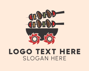 Food - Barbecue Food Cart logo design
