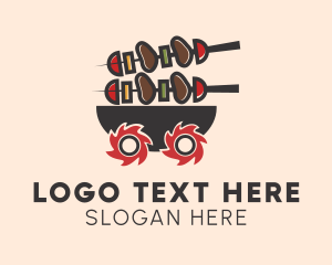 Barbecue Food Cart  Logo