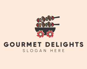 Barbecue Food Cart  logo design