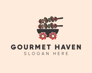 Barbecue Food Cart  logo design