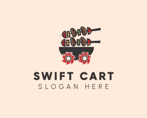 Barbecue Food Cart  logo design