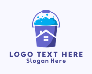 Dormitory - House Cleaning Bucket logo design