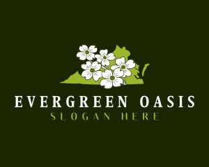 Arboretum - Virginia American Dogwood Flower logo design