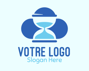Blue Hourglass Cloud Logo