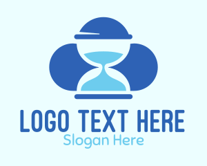 Blue Hourglass Cloud Logo