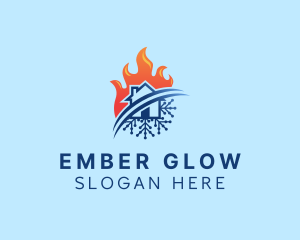 House Fire Ice Cooling logo design