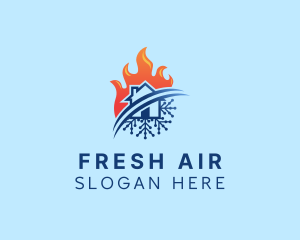 House Fire Ice Cooling logo design