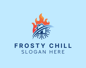 Freezer - House Fire Ice Cooling logo design