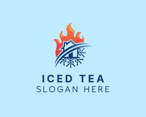 House Fire Ice Cooling logo design