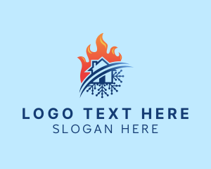 Freezer - House Fire Ice Cooling logo design