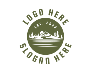 Hills - Natural Mountain Lake logo design
