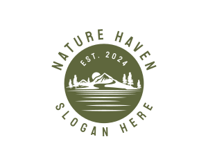 Natural Mountain Lake logo design