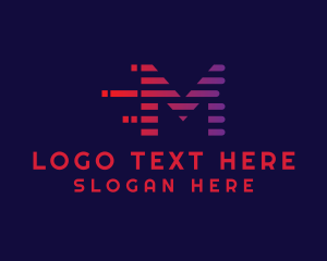 Moving - Static Motion Letter M logo design